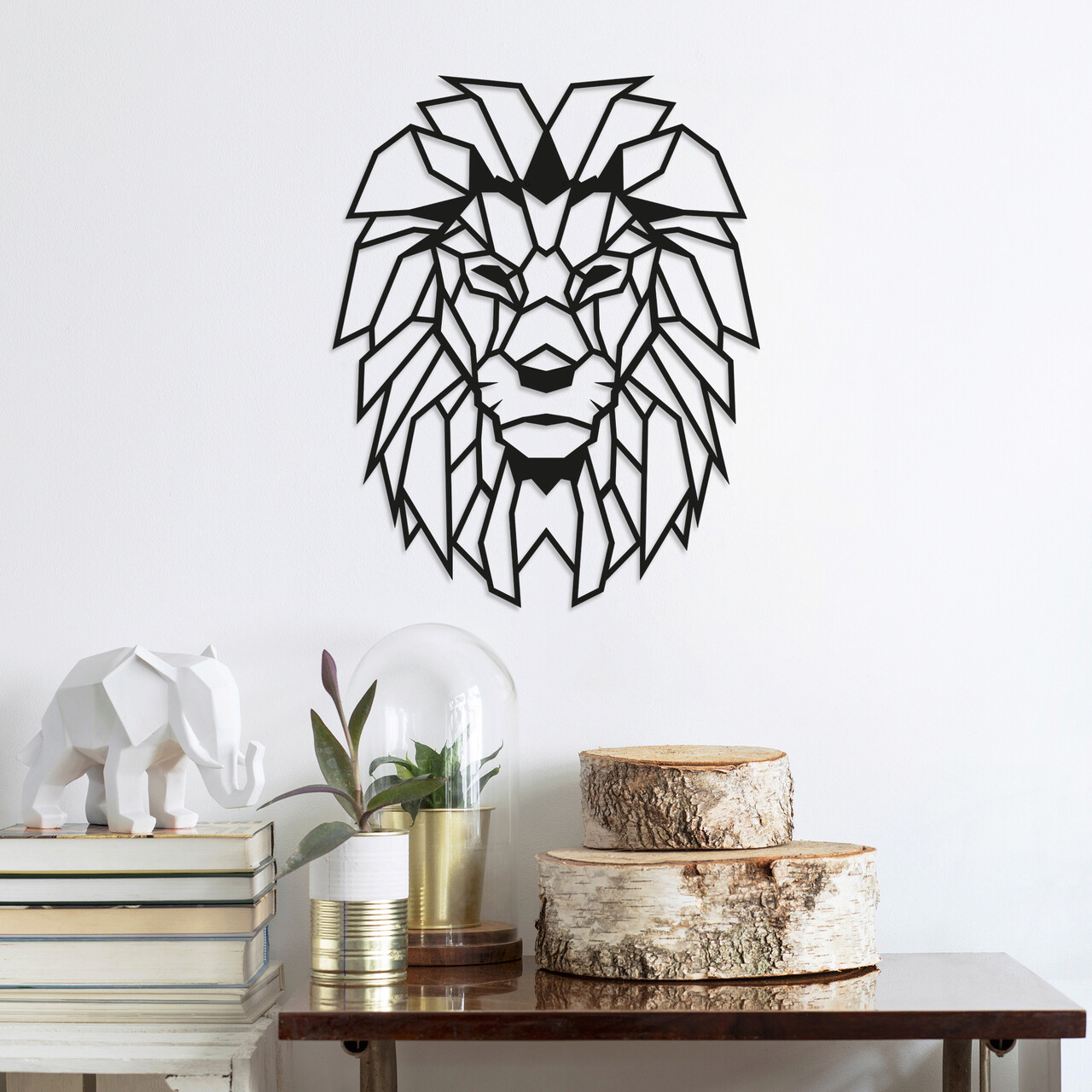 Decoratiune de perete, Lion, Dimensiune: 40 x 50 cm, Negru - imagine 4